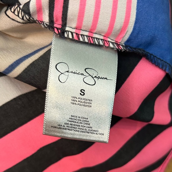Jessica Simpson tank top multicolor stripes flowy size Small striped pink white - Picture 3 of 16